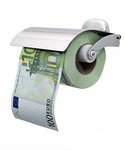 Toilet paper with 100€ bills printed  | Jokes and Funny