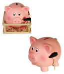 Ceramic Pig Piggy Bank XXL (Wooden Box) | Toys Games