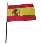 Bandera de España con Palo 30 x 45 cm.