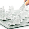 Glass Chess featuring frosted and clear glass pieces